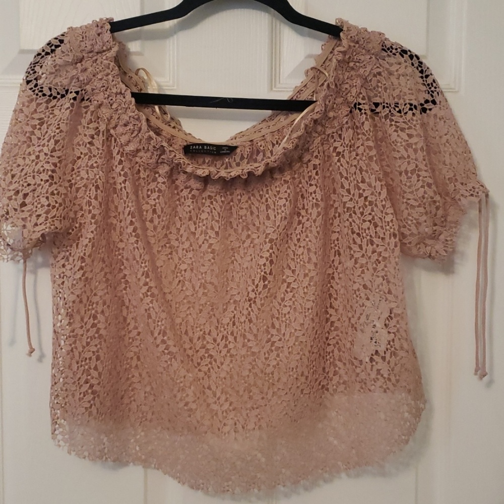 Blush lace Zara top